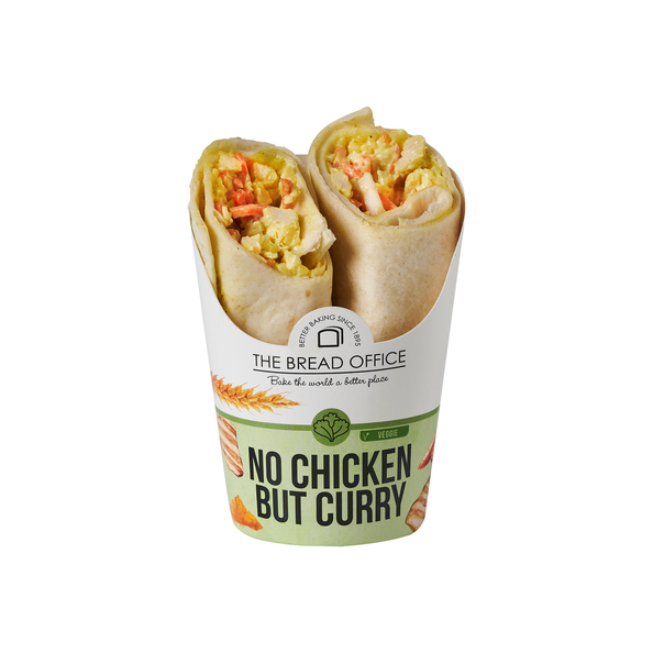 The Bread Office wrap no chicken but curry vegan