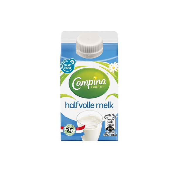 Campina halfvolle melk pakje 250 ml