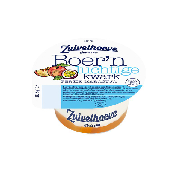 Zuivelhoeve kwark dessert perzik bakje 150 ml