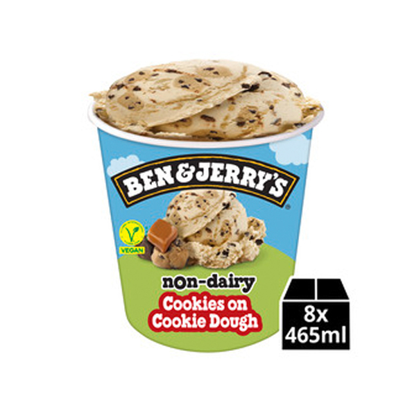 Ben & Jerry's Pint non dairy cookies on cookie dough 8 x 465 ml
