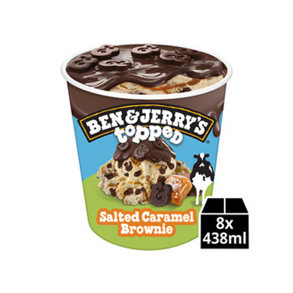 Ben & Jerry's Pint topped salted caramel brownie 8 x 438 ml