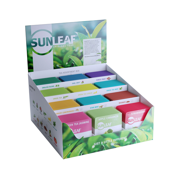 SunLeaf tea1.5gr assortiments display 120 zakjes