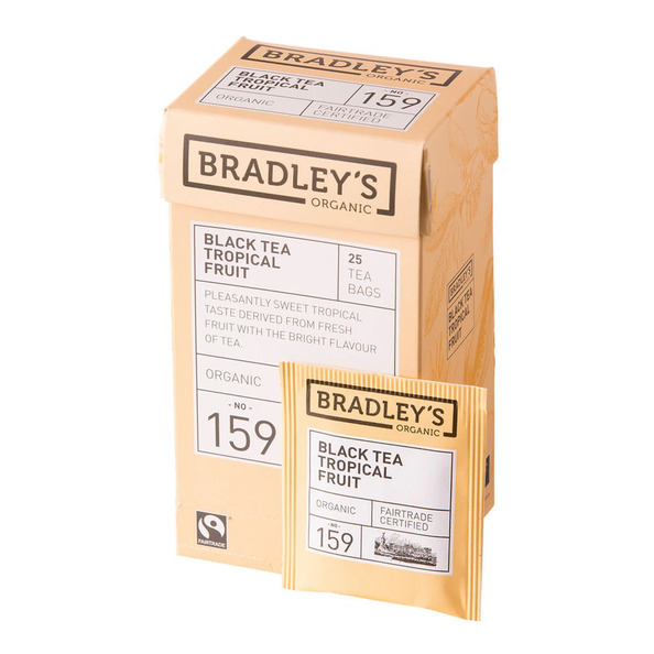 Bradley's organic black tea tropical fruit 25x2 gram