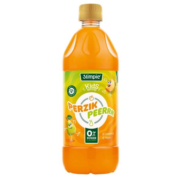 Slimpie perzik peerrr kids siroop 580ml. a6