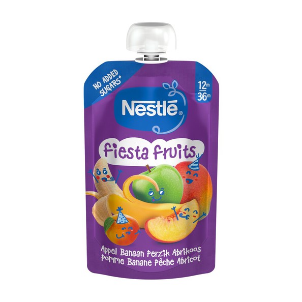 Nestle fiesta fruits appel banaan perzik abrikoos 110 gr