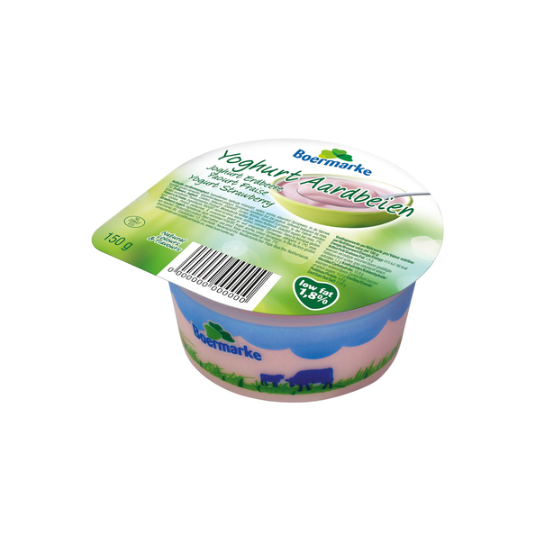 Boermarke aarbeienyoghurt gezoet 150gr. a12