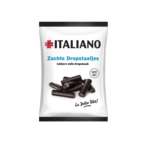 Italiano zachte dropstaafjes 250 gr