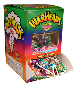 Warheads super sour bubblegum pops