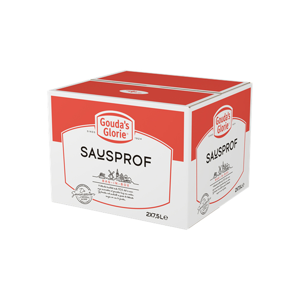 Gouda's Glorie fritessaus 35% rood sausprof 7.5 liter BIB