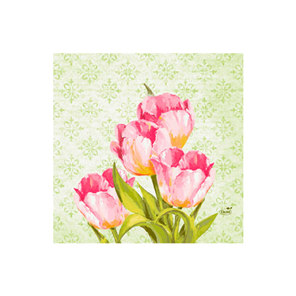 Duni servet love tulips 3lgs 33 x 33 cm 10 x 50 stuks