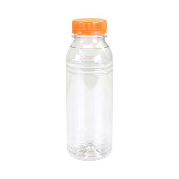 Fles RPET 330 ml met oranje dop