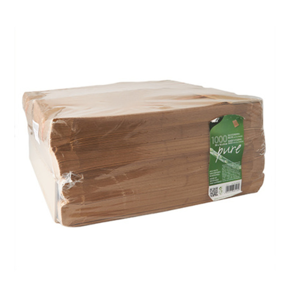 Broodzak met pla venster bruin 30x16x6 cm - 1