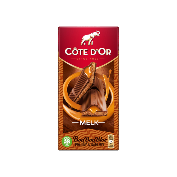 Cote d'Or bonbonbloc praline karamel 200 gr