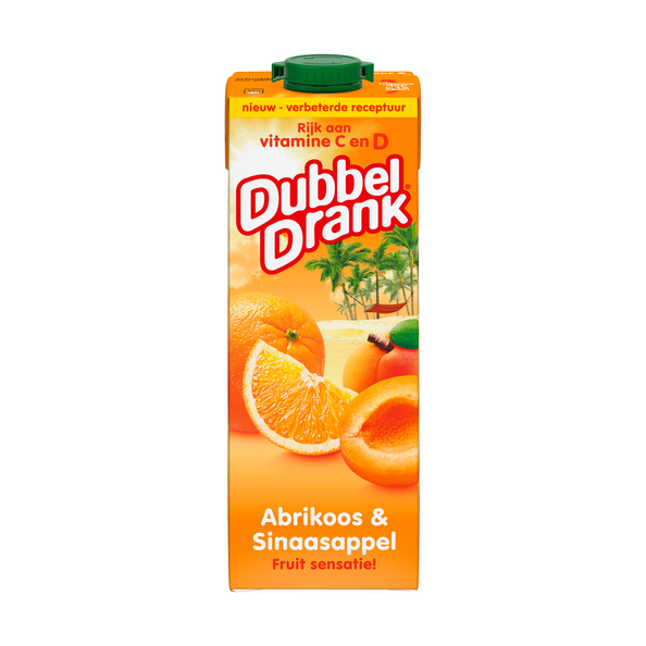 DubbelDrank sinaasappel abrikoos pak 1 liter