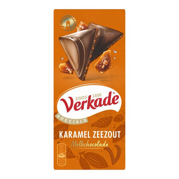 Verkade reep melk karamel zeezout 90 gr
