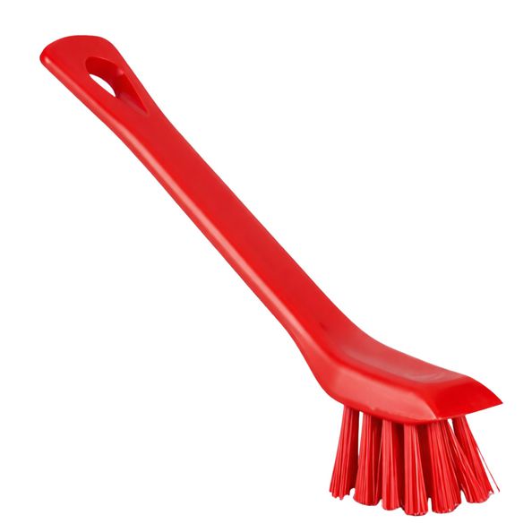 Vikan hygiene precisieborstel met schraper rood