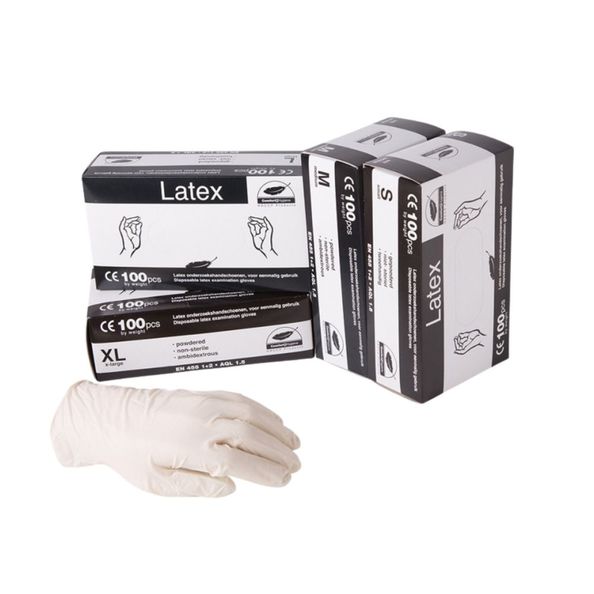 Handschoen Latex wit Small gepoederd 100 stuks