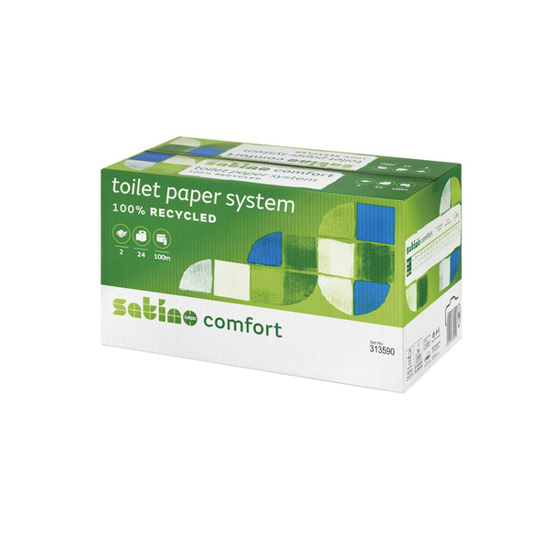 Satino JT3 toiletpapier met dop 2-laags 24 a100meter