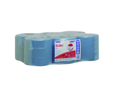 Kimberly clark wypall L10 poetsdoeken 1lgs airflex materiaal blauw 38x18.5 cm roll controll 6x630 doeken