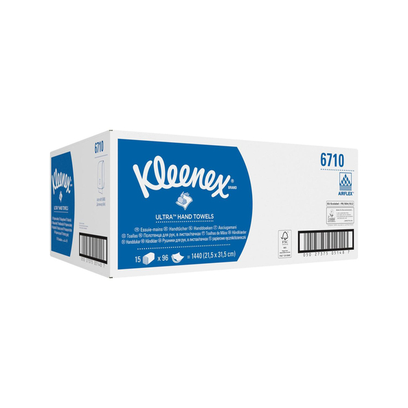 Kleenex ultra  handdoeken interfolded 3 laags wit 31.5x21.5 cm 15x96 doeken
