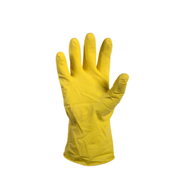Rubber huishoudhandschoen geel L 1 paar