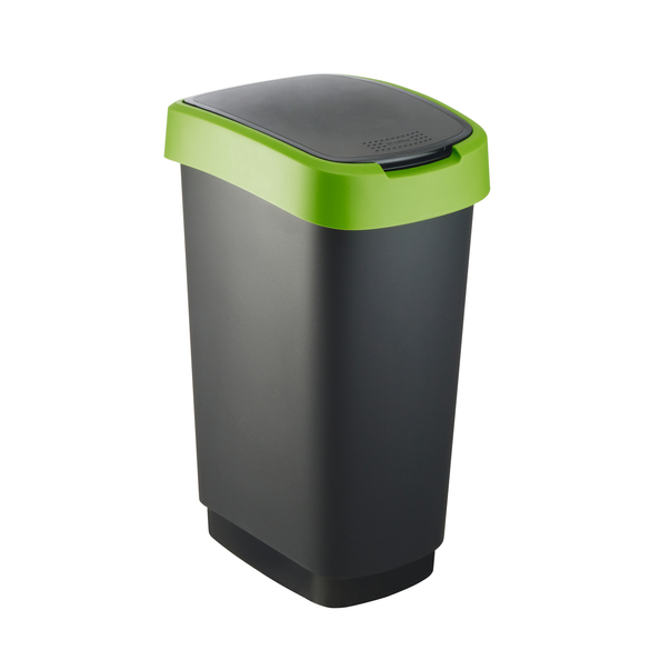 Twist Afvalbak 50 liter zwart/groen