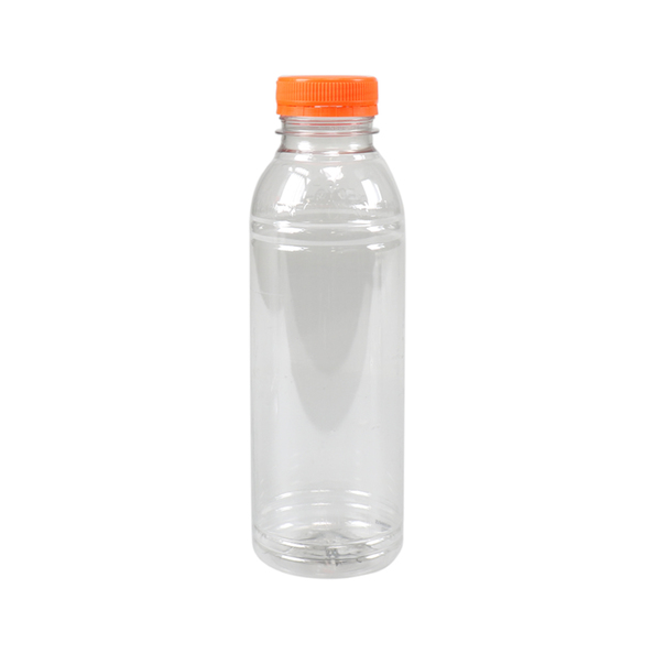 Fles RPET 500 ml met oranje dop