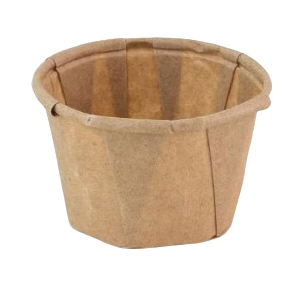 Bakje papier rond bruin 37 ml