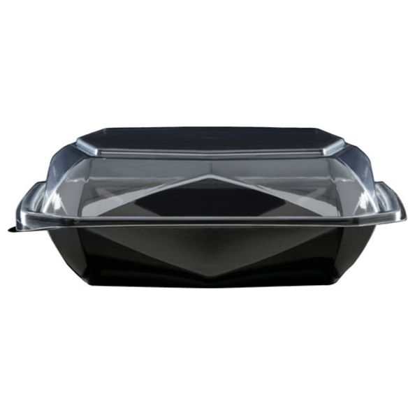 Duni octaview APET zwart + deksel 150x150x70