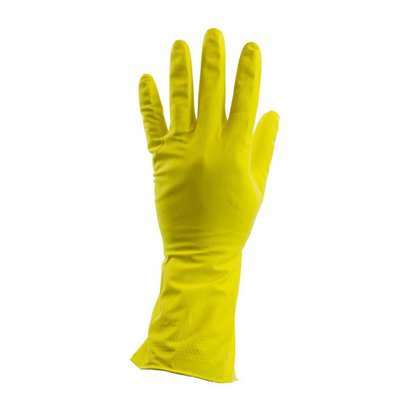 Huishoudhandschoen geel rubber L a10