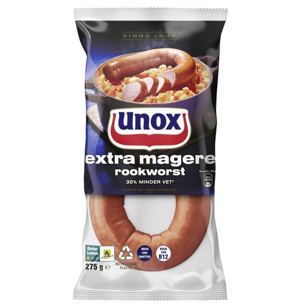 Unox rookworst extra mager 275 gr