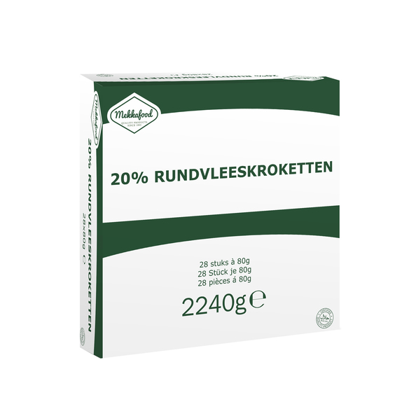 Mekkafood rundvleeskroketten 20% 80 gr halal