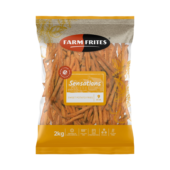 Farm frites sensations sweet potato fries 9 mm 2 kg