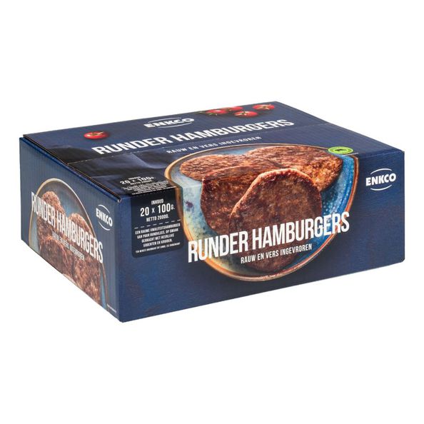 Enkco hamburger rundvlees rauw 100 gr