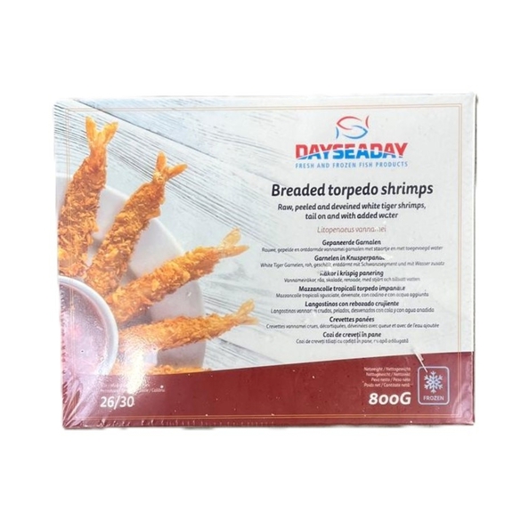 Dayseaday gepaneerde torpedo garnalen 26/30 800 gr