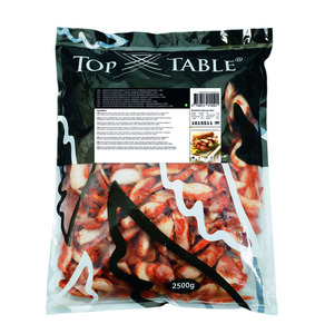 Top Table geroosterde kippenborst filet plakjes 7mm IQF BBQ gemarineerd 2.5 kg