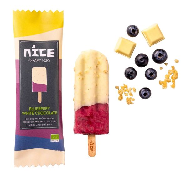 Nice bio ijs bosbes witte chocolade 70 ml