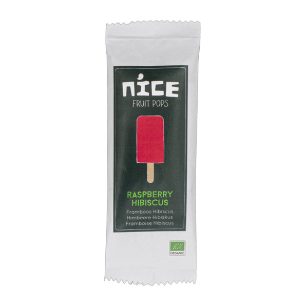Nice bio fruitijs op stokje framboos hibiscus 70 ml