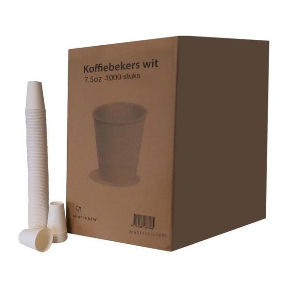 Kartonnen koffiebeker wit 180 cc