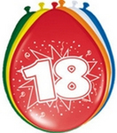 Ballonnen folatex 30 cm. 18 jaar 8st. a12