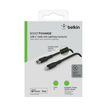 Belkin braided kabel lighting to USB-C 1m zwart