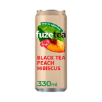 Fuze Tea black tea peach hibiscus blik 33 cl