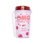 OMG bubble tea peach black tea + strawberry bubbles cup 270 ml