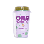 OMG bubble tea green tea passionfruit + green appel bubbles cup 270 ml