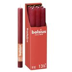 Bolsius Rustiek tafelkaars 9 stuks Delicate Red