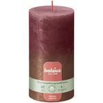 Bolsius Rustiek fading metallic stompkaars 130/68 Velvet Red + Copper