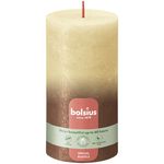 Bolsius Rustiek fading metallic stompkaars 130/68 Oat Beige + Copper