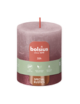 Bolsius Rustiek fading metallic stompkaars 80/68 Ash rose + Red