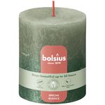 Bolsius Rustiek fading metallic stompkaars 80/68 Fresh Olive + Metallic Green