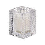 Bolsius theelicht houder ribbed transparant a6